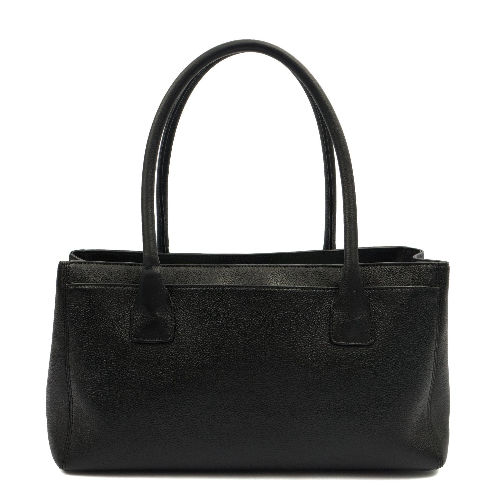 Chanel Tote Executive Shopper Tote in Black, Leather — Back View