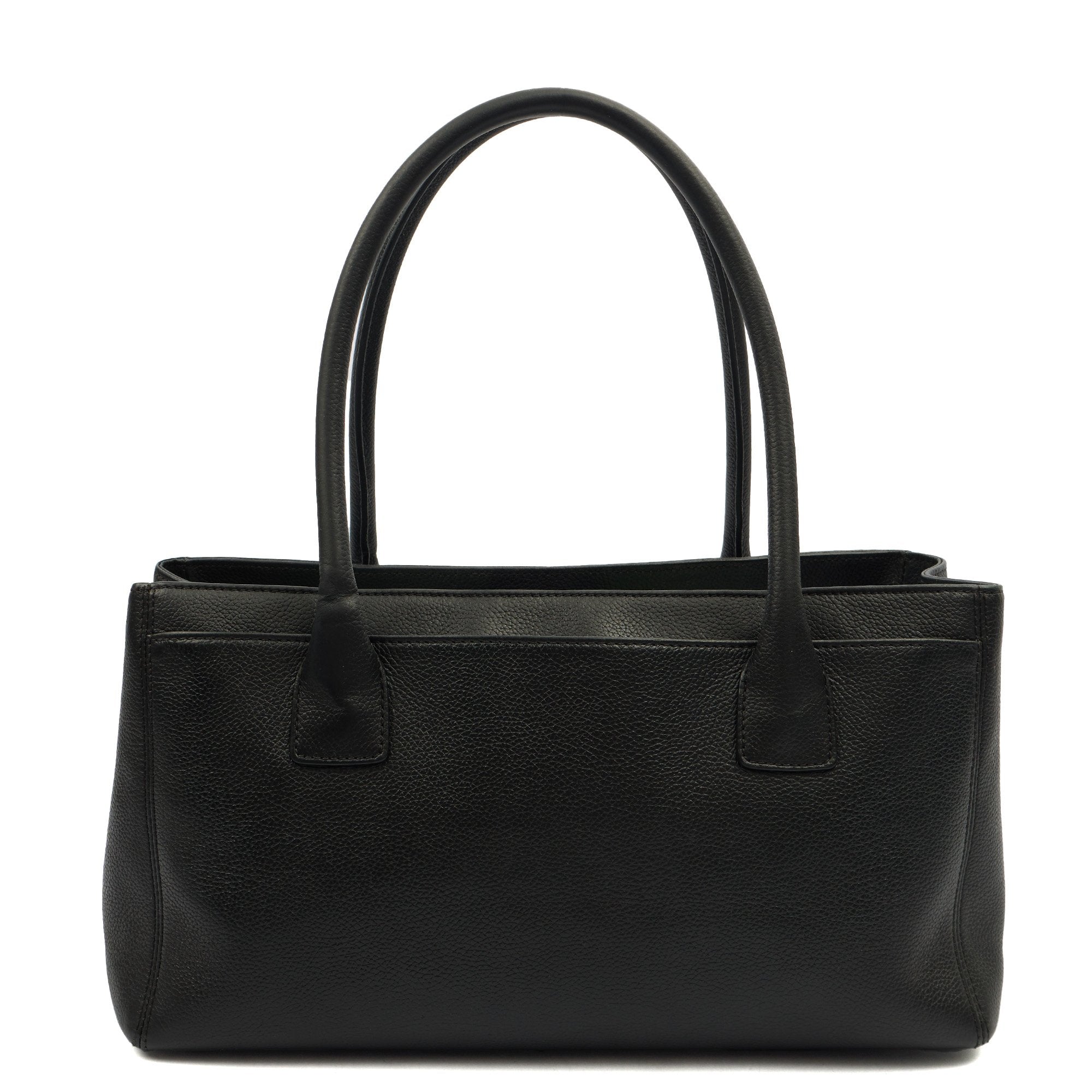 Chanel Tote Executive Shopper Tote in Black, Leather — Back View
