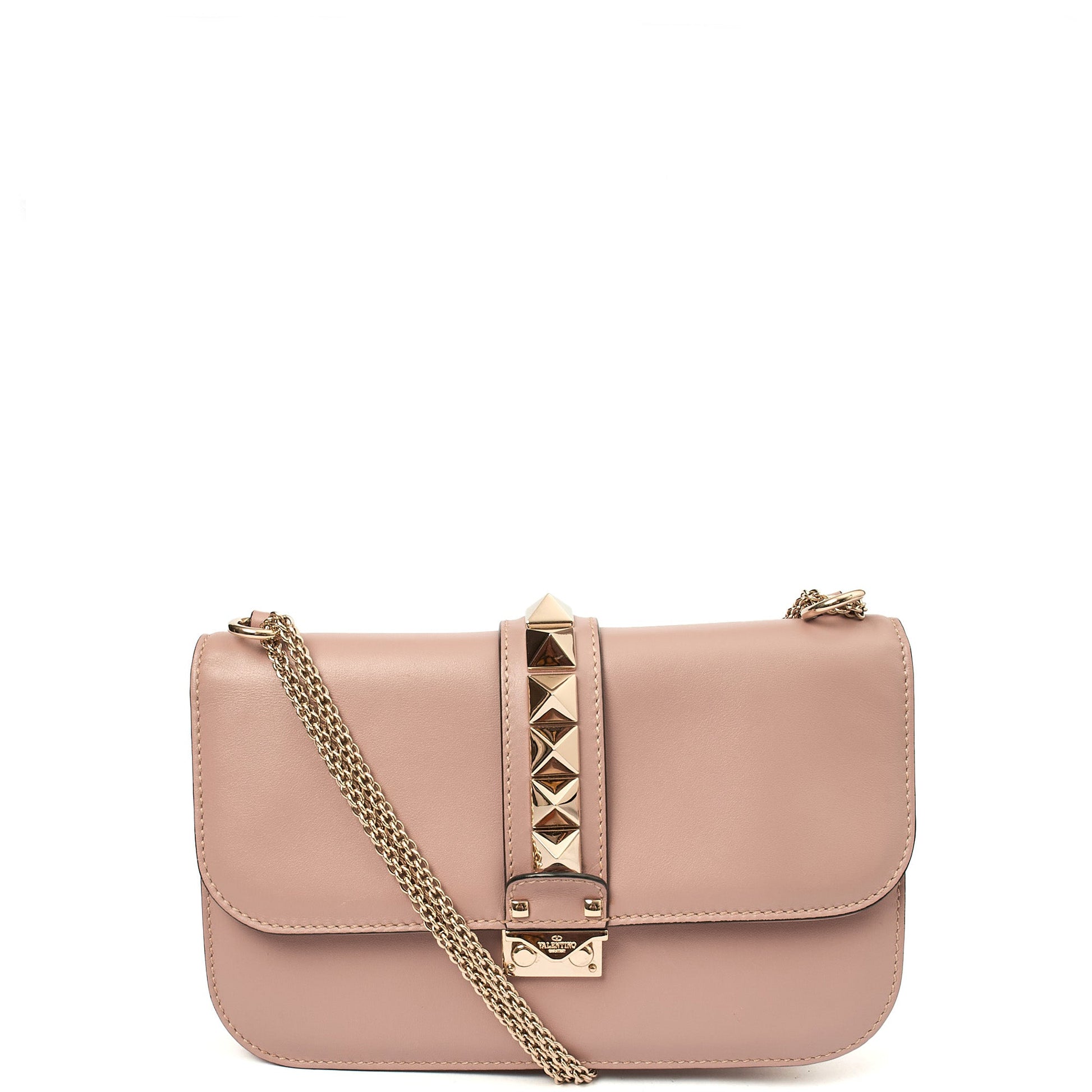 Valentino Shoulder Bag Glam Lock - Medium in Pink, Leather — Alternate View 13