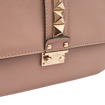 Valentino Shoulder Bag Glam Lock - Medium in Pink, Leather — Lifestyle View