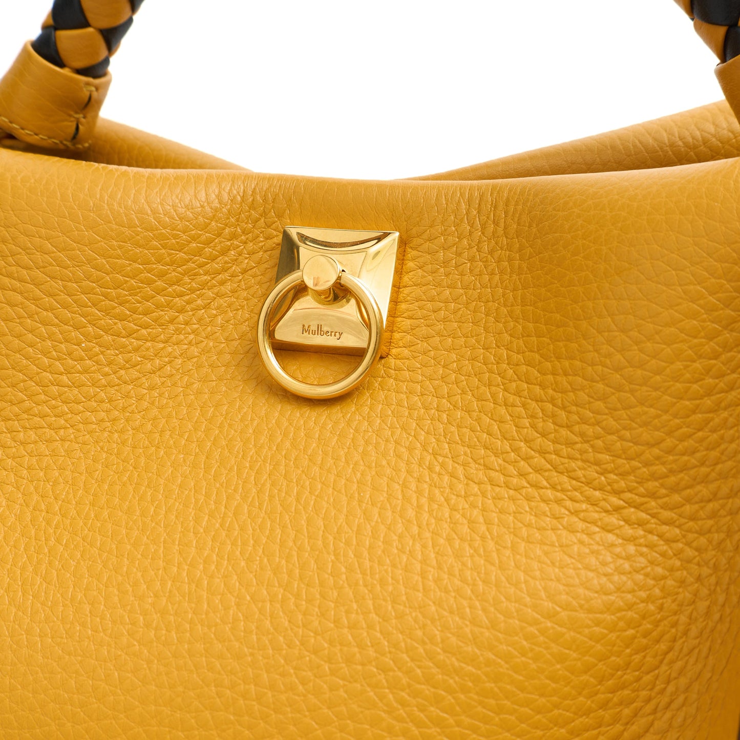Mulberry Top Handle Iris in Deep Amber, Calfskin Leather — Side View