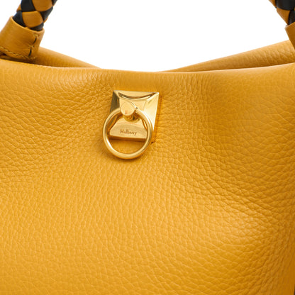Mulberry Top Handle Iris in Deep Amber, Calfskin Leather — Side View