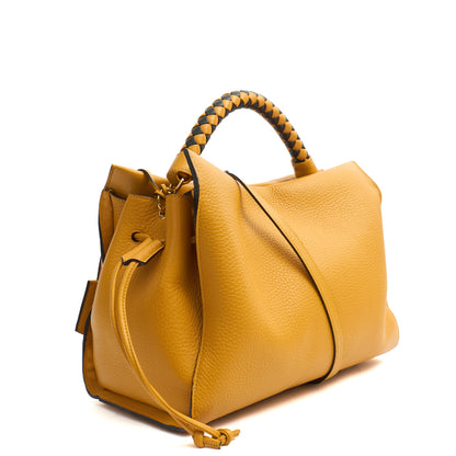 Mulberry Top Handle Iris in Deep Amber, Calfskin Leather — Back View
