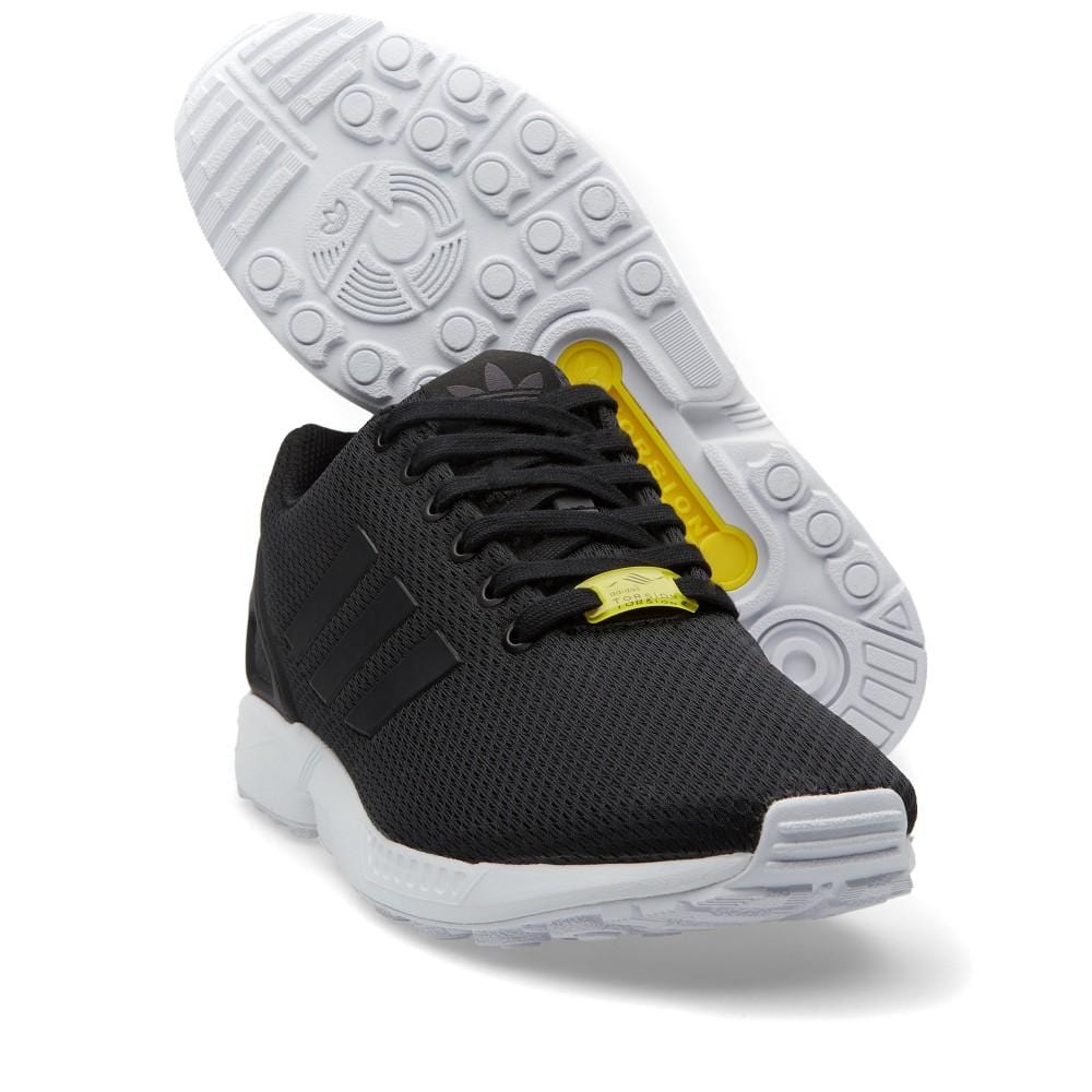 ADIDAS ZX FLUX Black & White — UK 3.5 | EU 36 | US 4 — Top View
