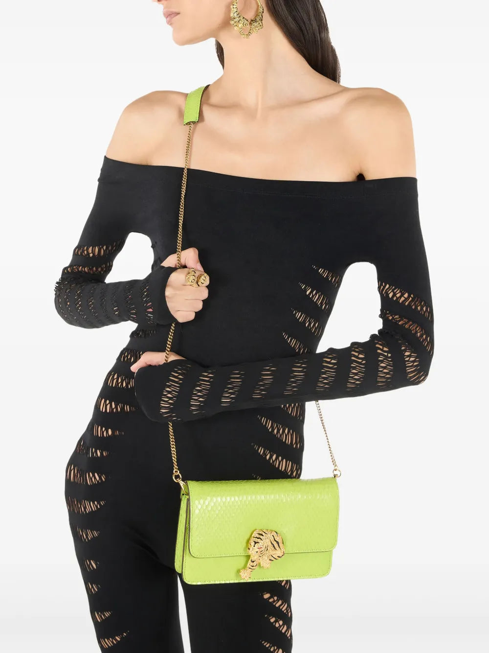 Roberto Cavalli Roar Shoulder Bag — Same as shown — Size One Size — Side View