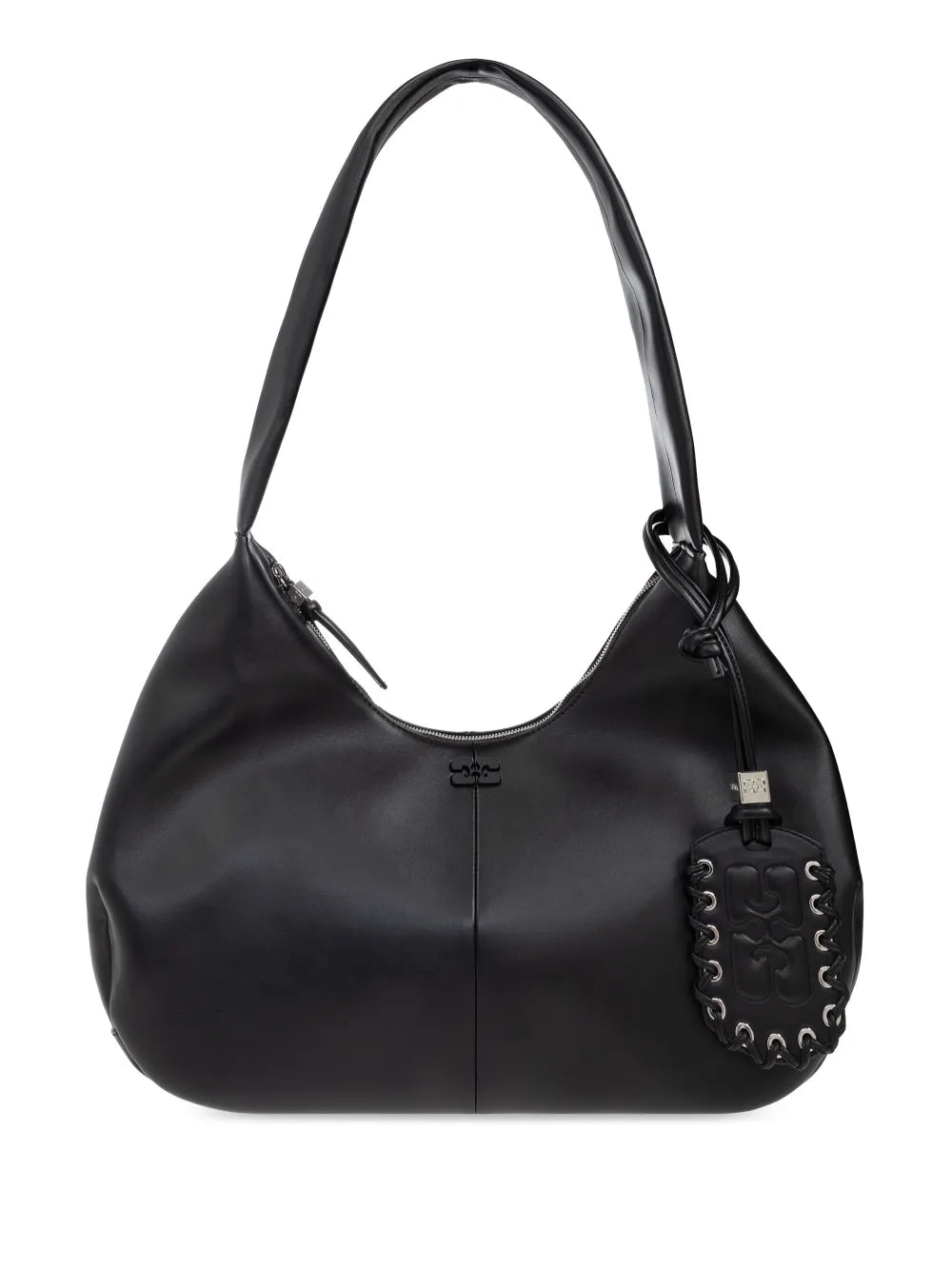 Ganni Tonal Logo Plaque Shoulder Bag — Same as shown — Size One Size — Front View