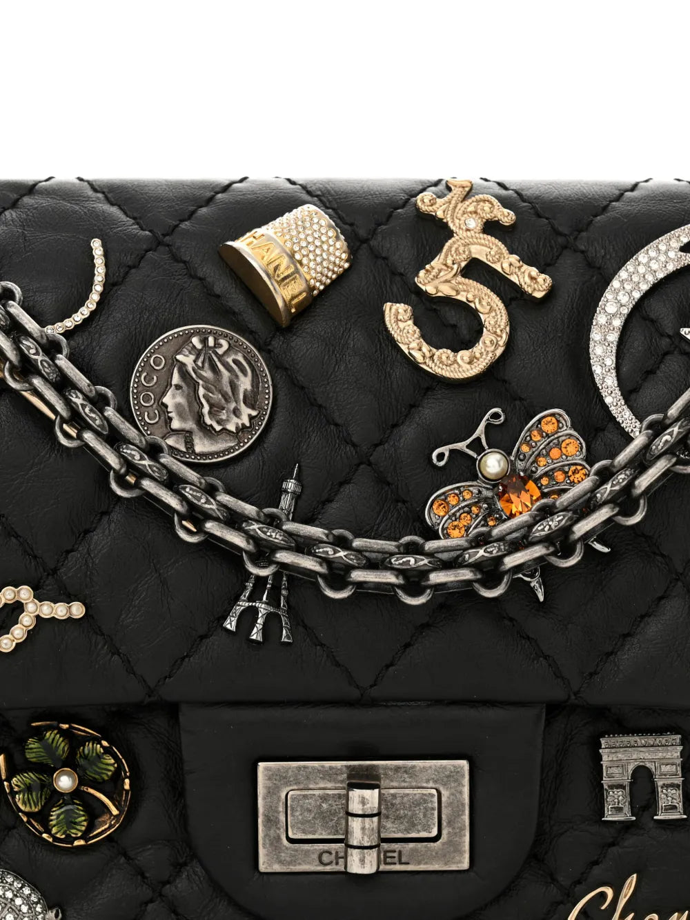 Chanel Pre Owned 255 Scissors Charm Shoulder Bag — Same as shown — Size One Size — Top View