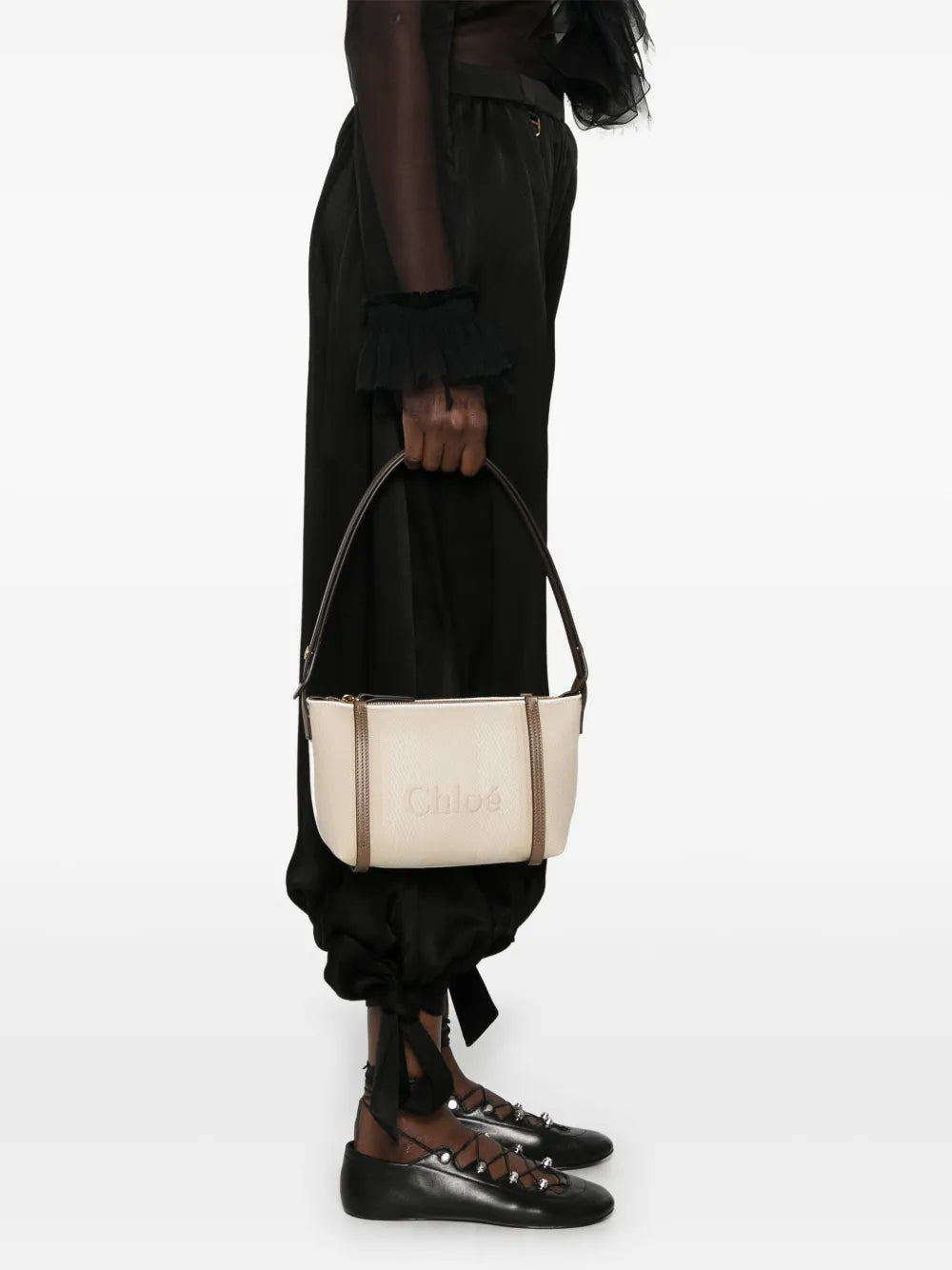 Chloe Logo Jacquard Shoulder Bag — Same as shown — Size One Size — Side View
