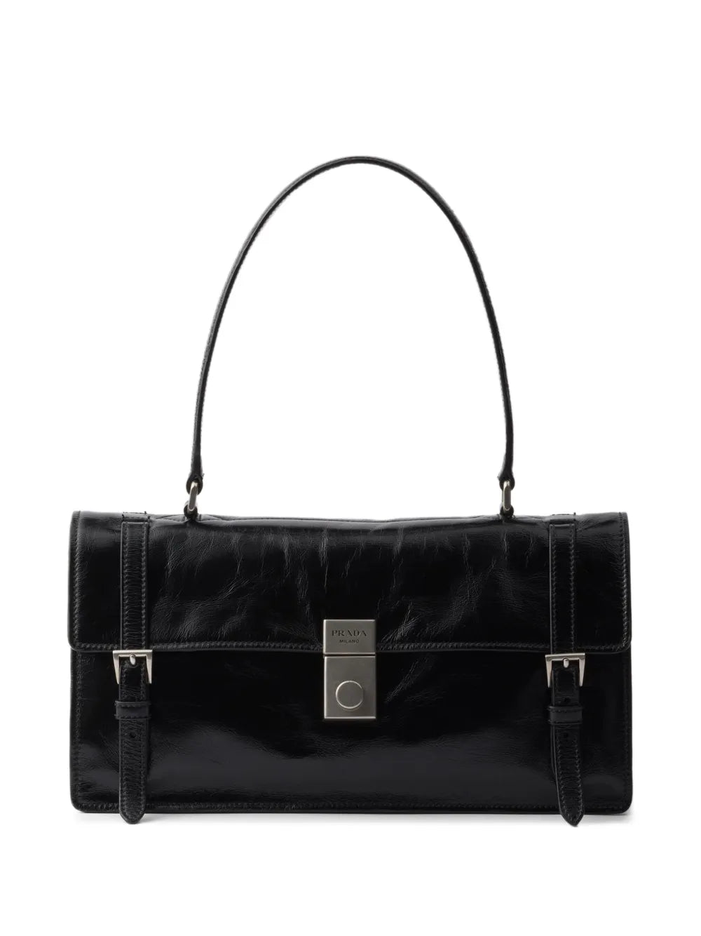 Prada Medium Leather Shoulder Bag — Same as shown — Size One Size — Front View