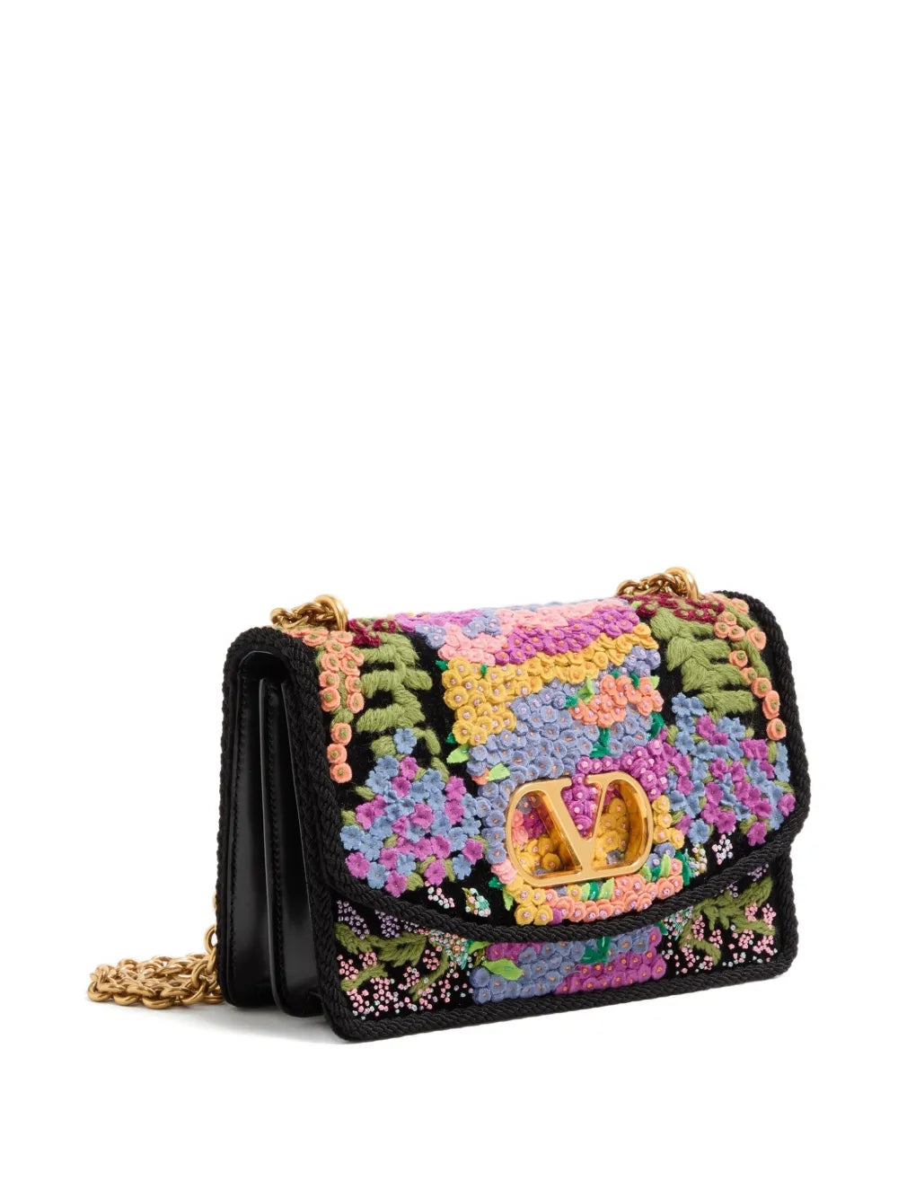 Valentino Garavani Floral Embroidered Mini Shoulder Bag — Same as shown — Size One Size — Back View