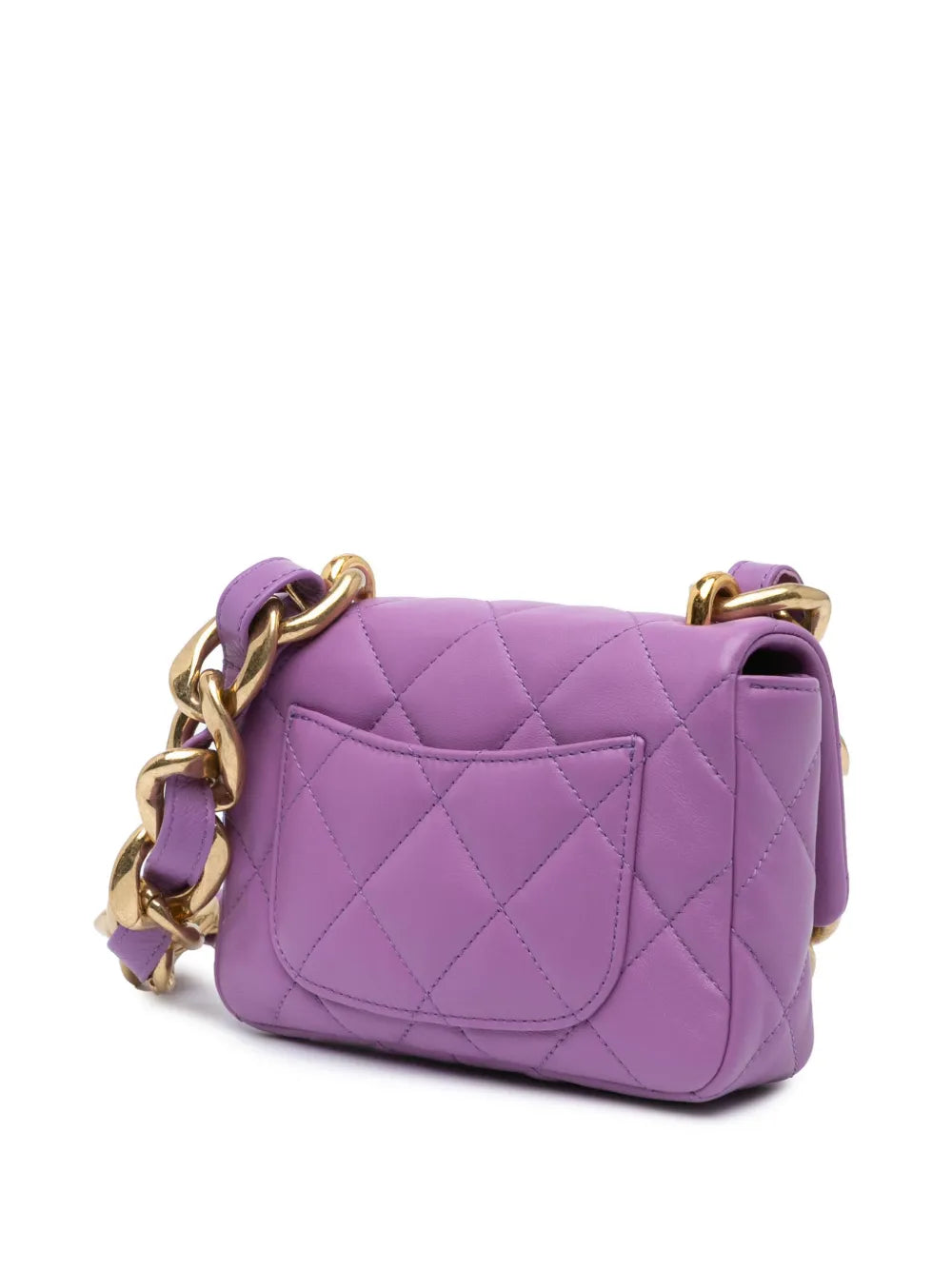 Chanel Pre Owned 2021 2024 Mini Quilted Lambskin Funky Town Flap Shoulder Bag — Same as shown — Size One Size — Side View