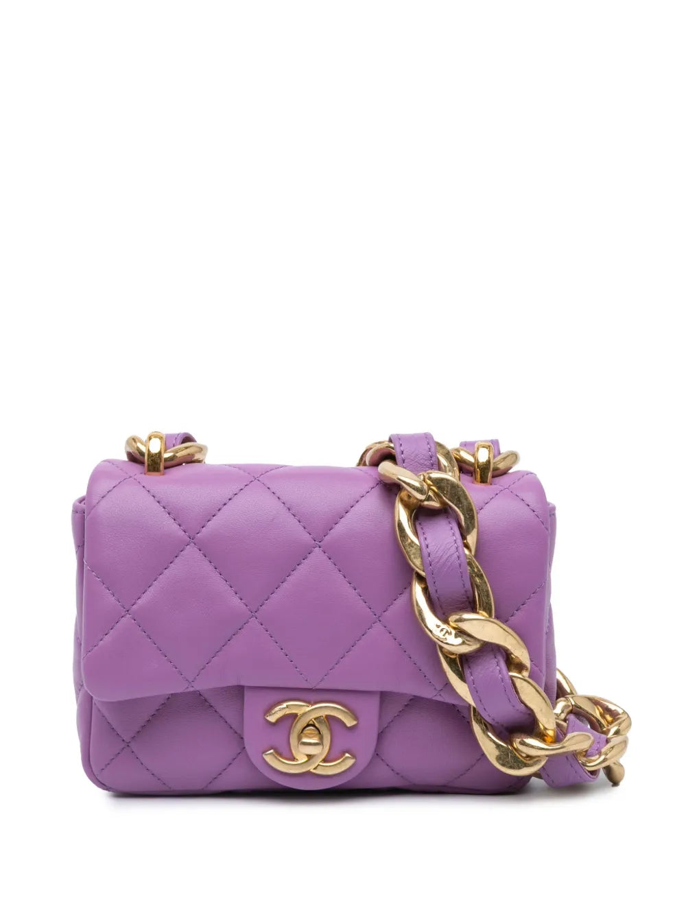 Chanel Pre Owned 2021 2024 Mini Quilted Lambskin Funky Town Flap Shoulder Bag — Same as shown — Size One Size — Front View