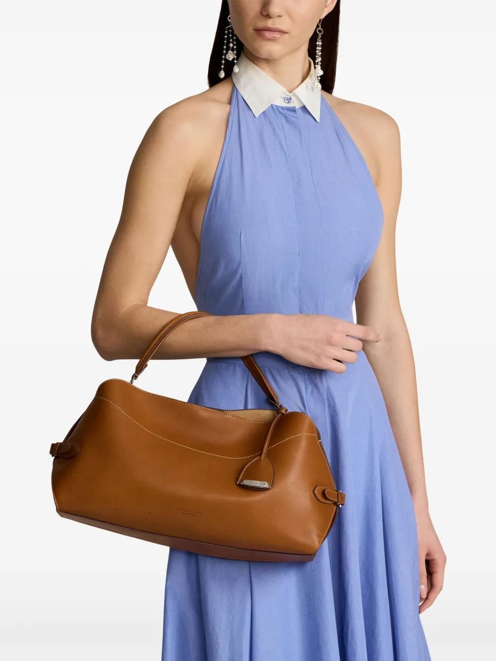 Ralph Lauren Collection Medium Leather Shoulder Bag — Same as shown — Size One Size — Back View