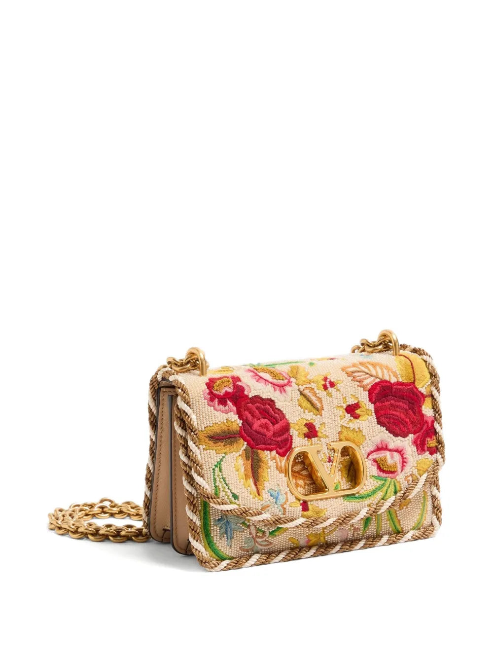Valentino Garavani Small Vain Embroidered Shoulder Bag — Same as shown — Size One Size — Back View