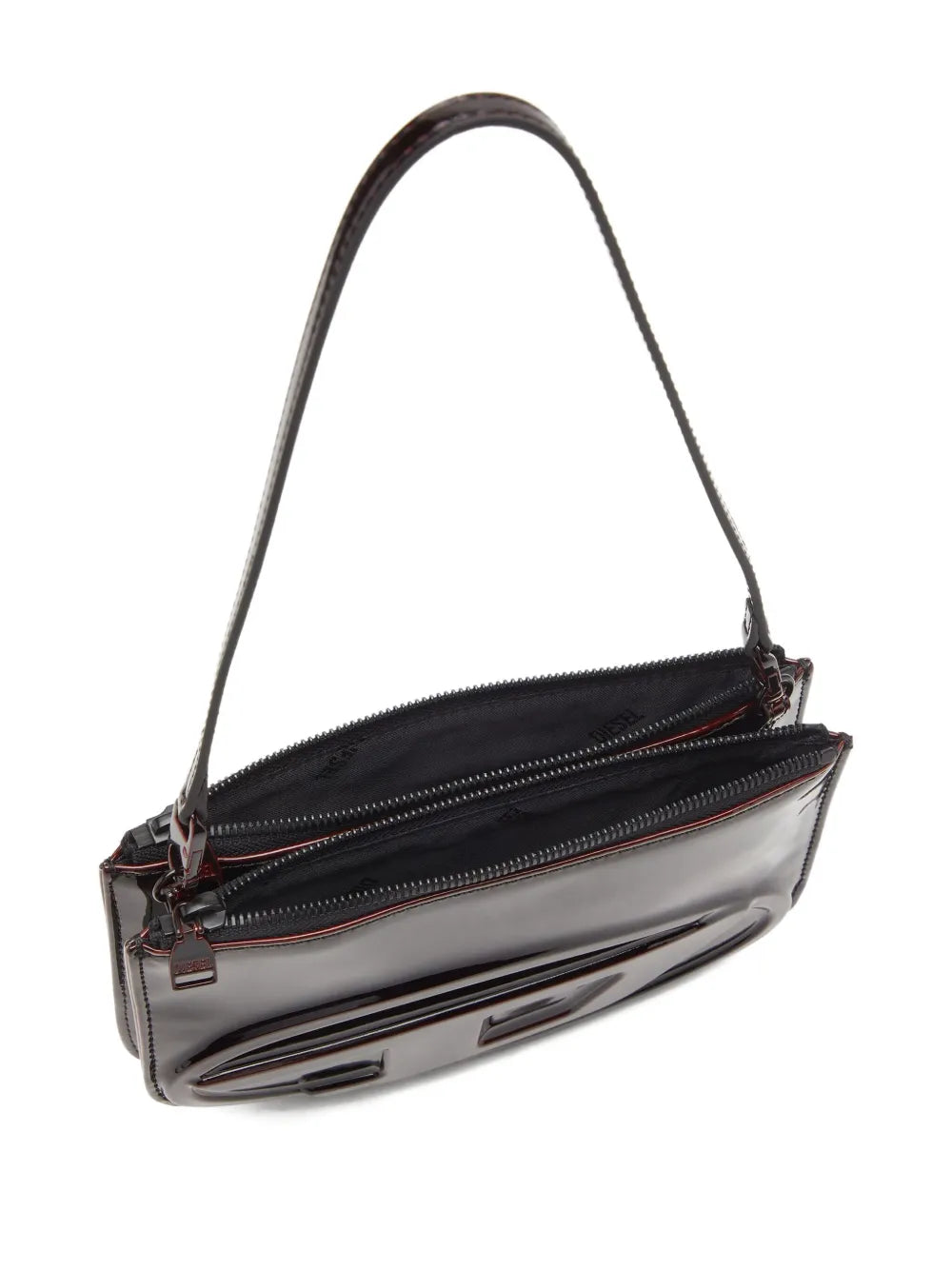 Diesel 1Dr Patent Leather Logo Shoulder Bag — Same as shown — Size One Size — Back View