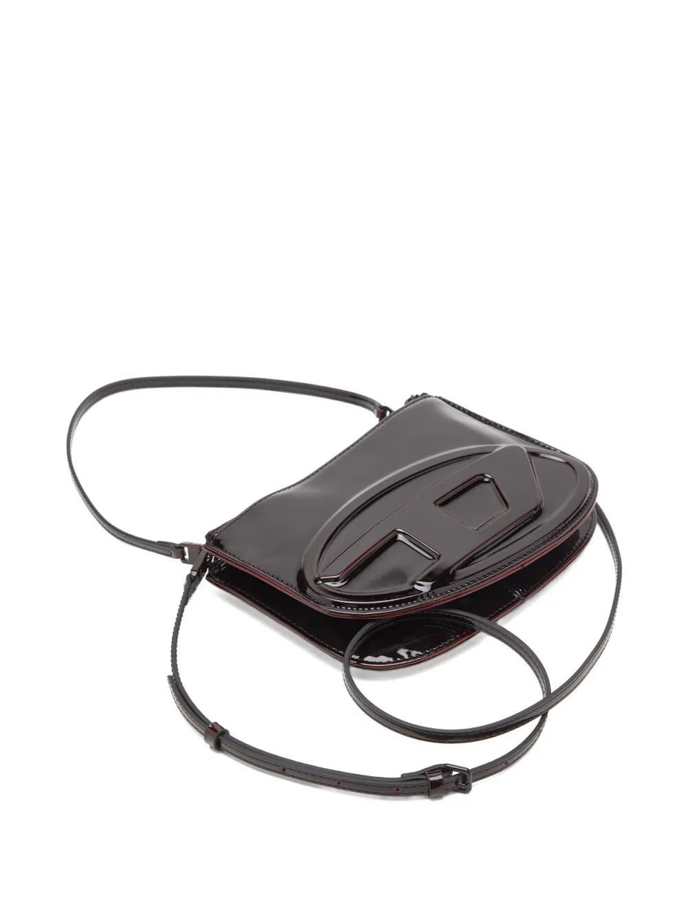Diesel 1Dr Patent Leather Logo Shoulder Bag — Same as shown — Size One Size — Top View