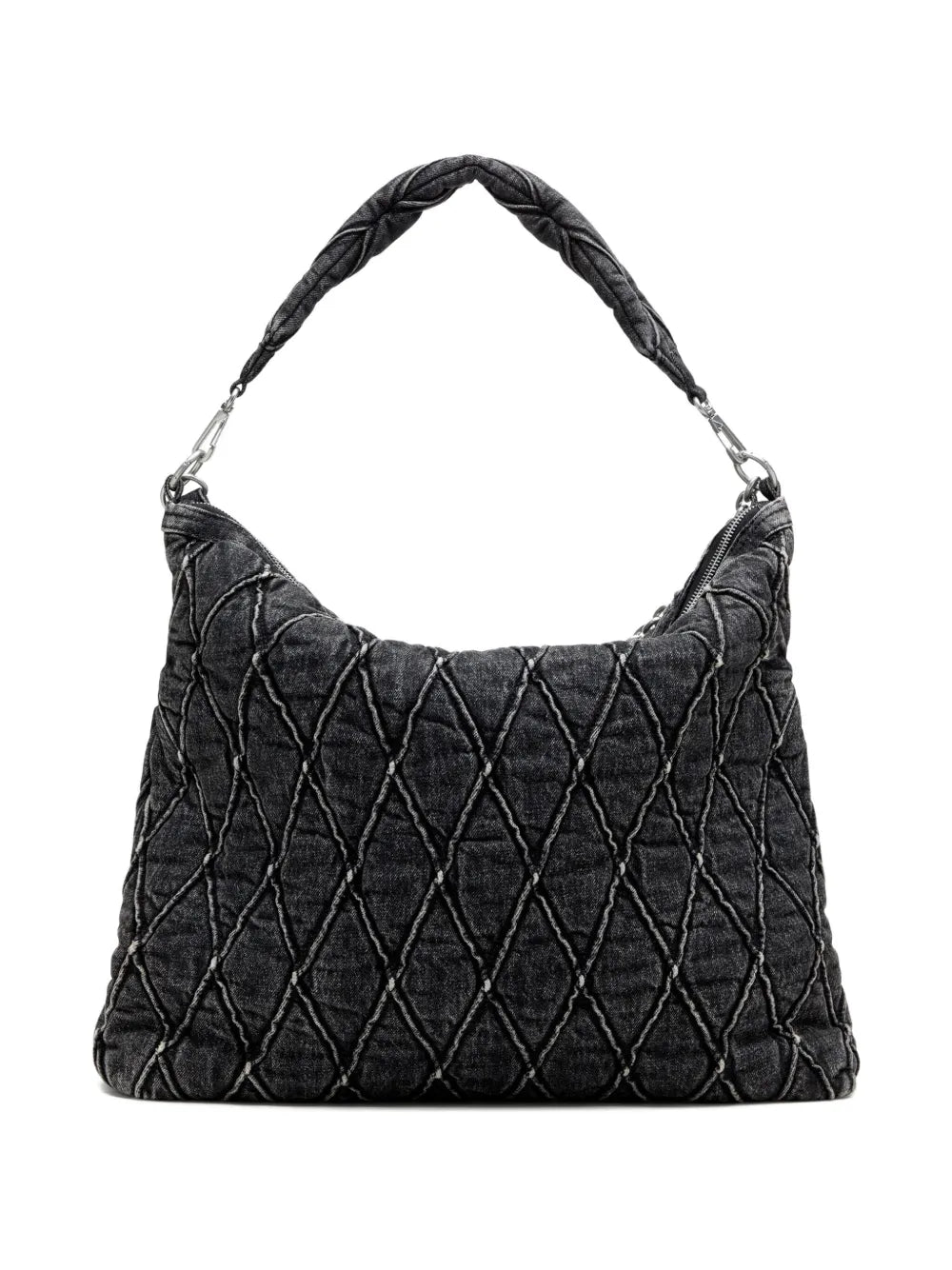 Diesel Charm D Quilted Chain Embellished Shoulder Bag — Same as shown — Size One Size — Back View