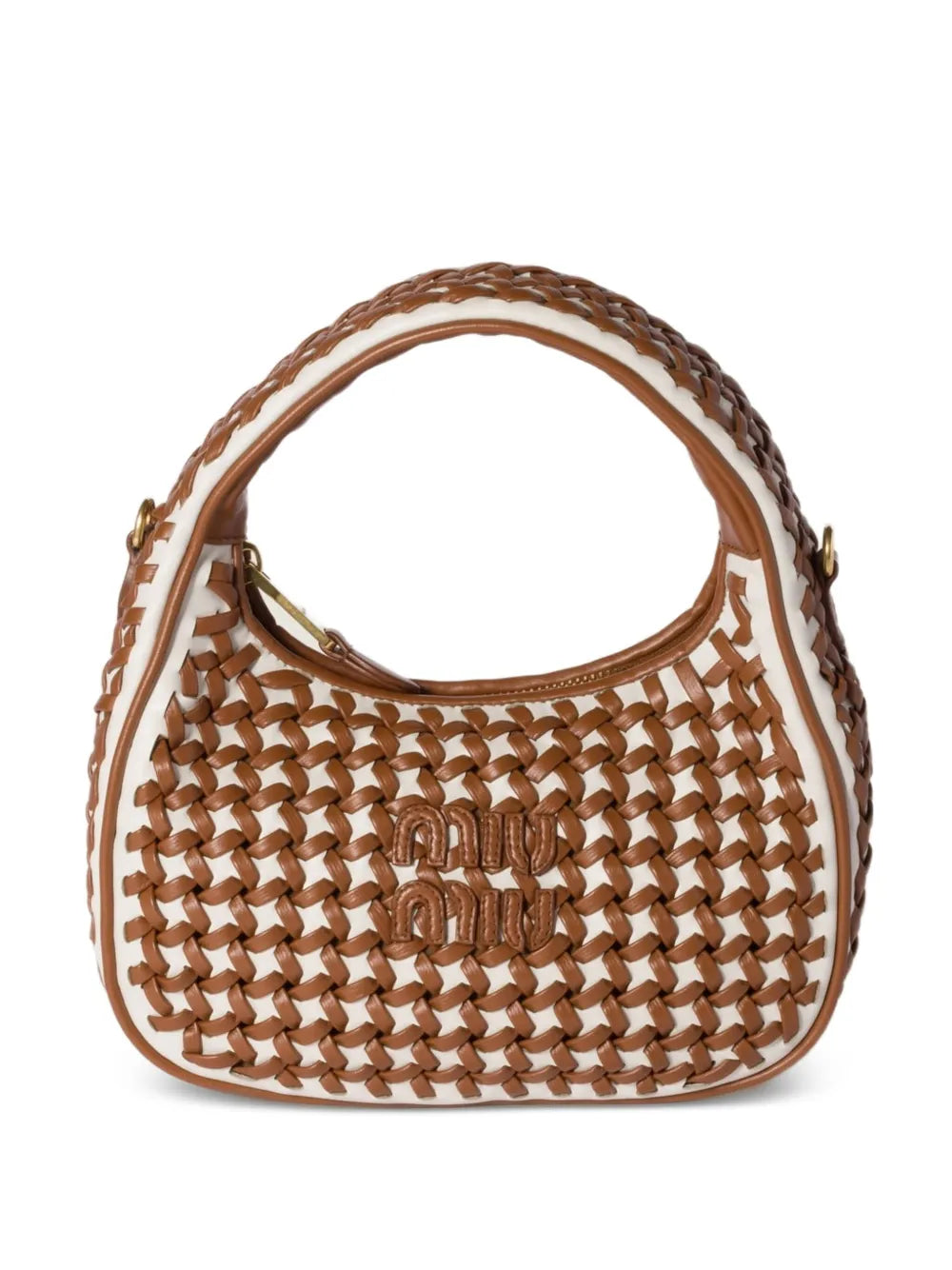 Miu Miu Wander Woven Shoulder Bag — Same as shown — Size One Size — Front View