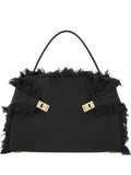 Ferragamo Large Hug Fringe Detail Shoulder Bag — Same as shown — Size One Size — Front View