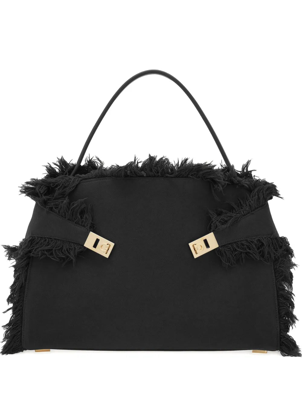 Ferragamo Large Hug Fringe Detail Shoulder Bag — Same as shown — Size One Size — Front View