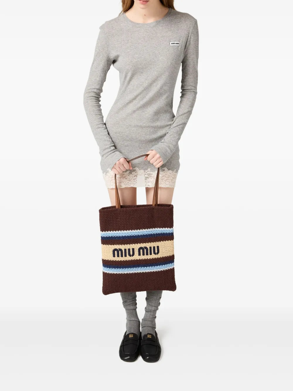 Miu Miu Crochet Tote Bag — Same as shown — Size One Size — Side View