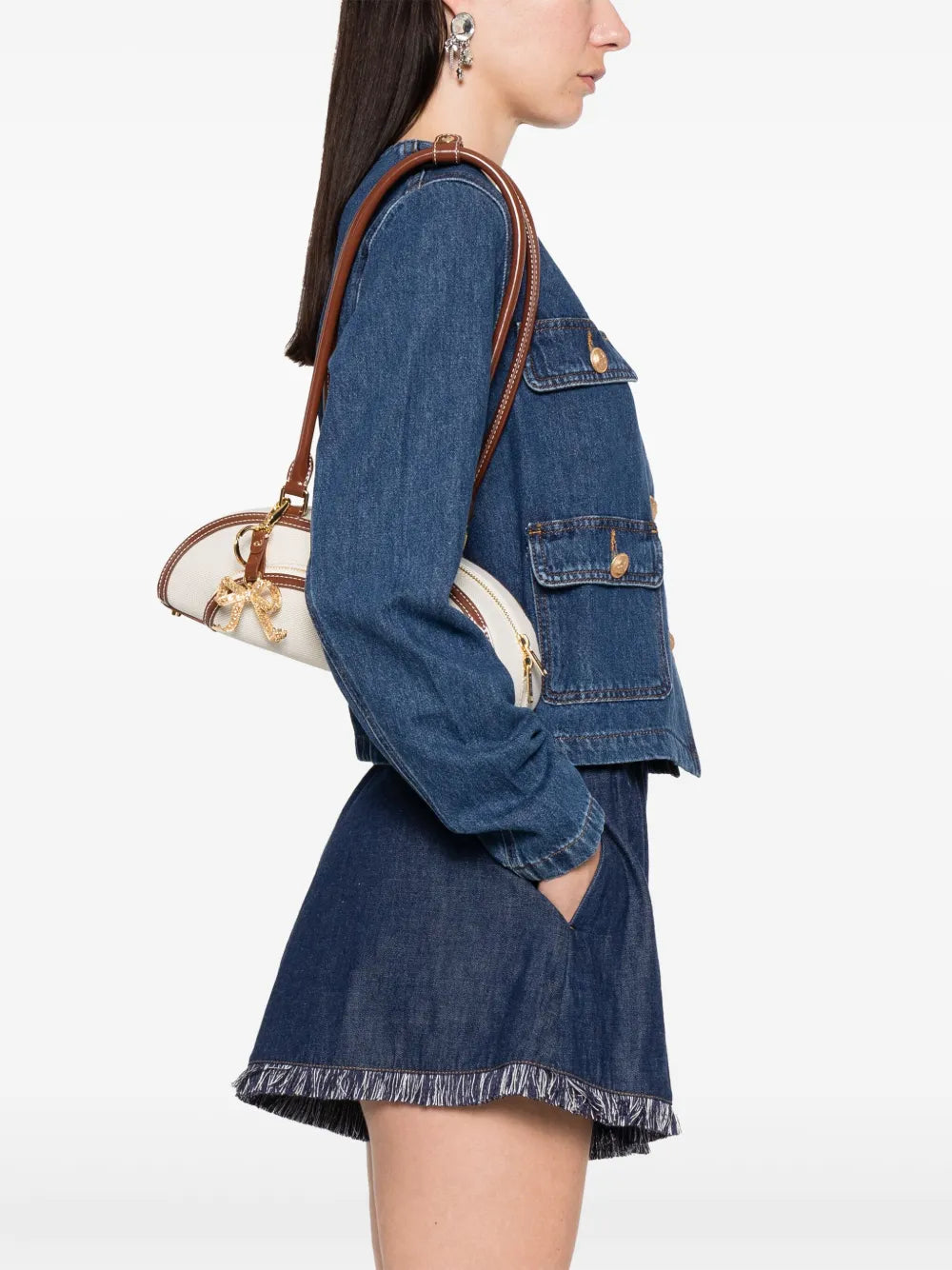 Self Portrait Canvas Shoulder Bag — Same as shown — Size One Size — Side View