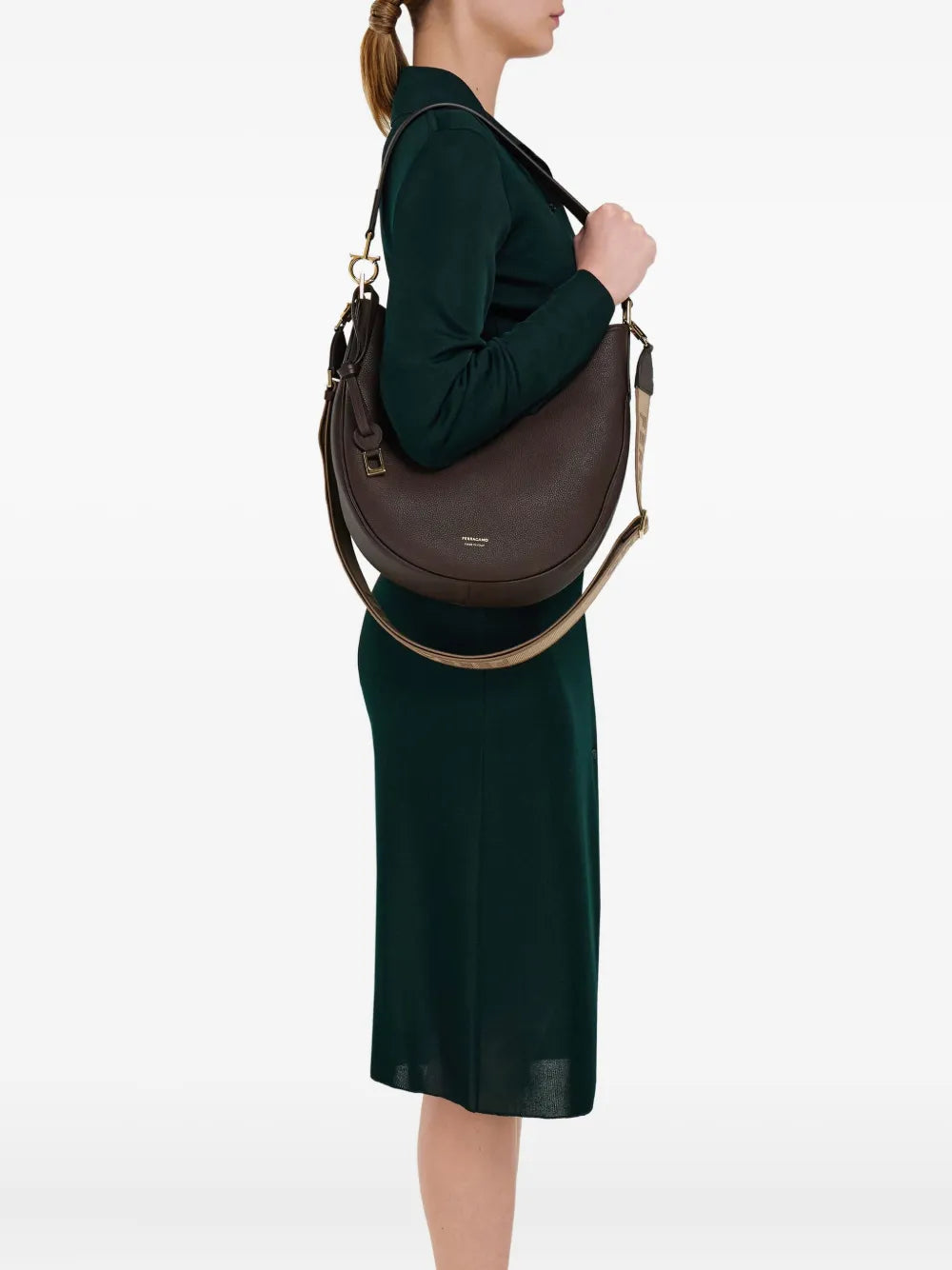 Ferragamo Leather Shoulder Bag — Same as shown — Size One Size — Side View