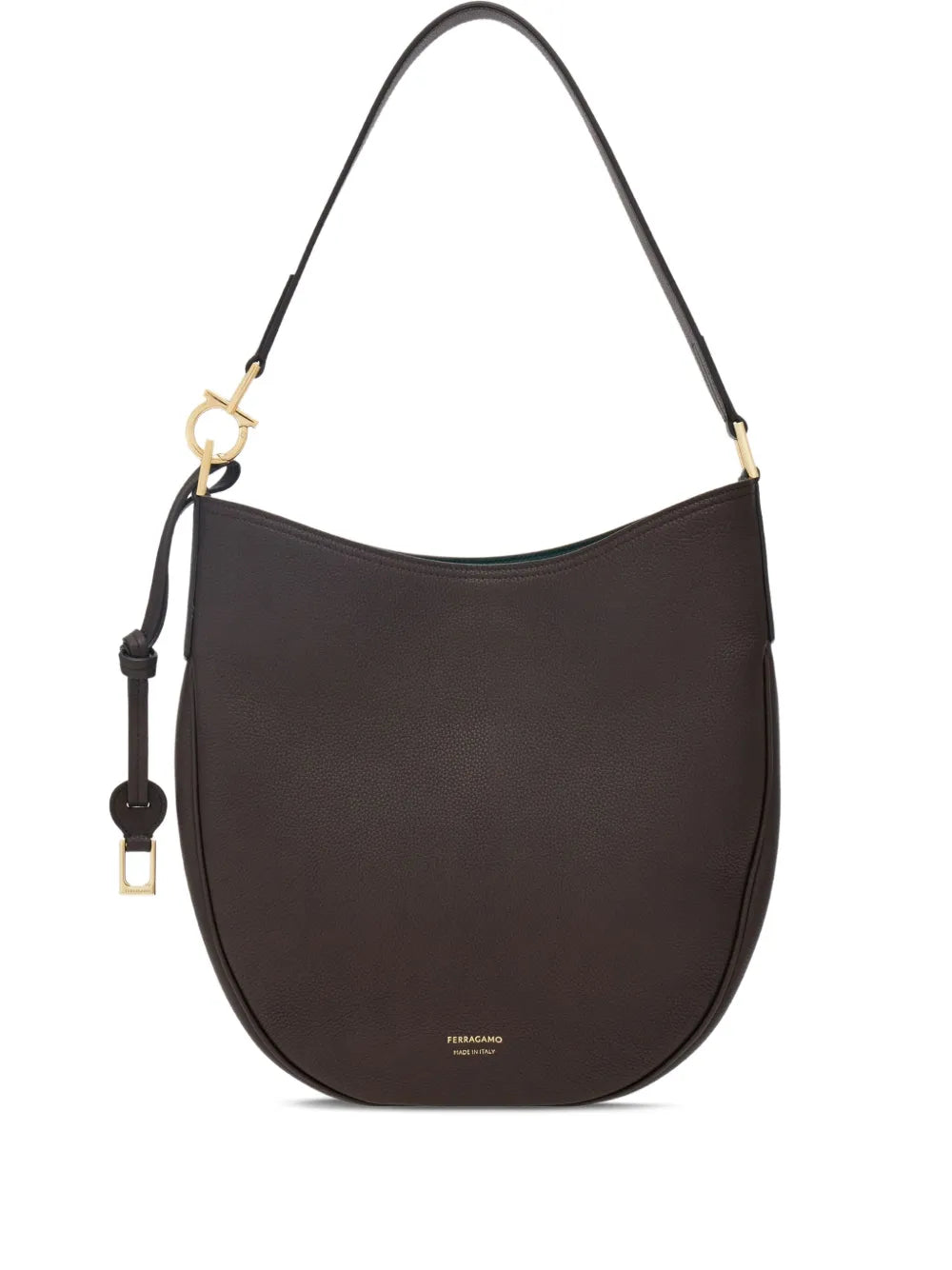 Ferragamo Leather Shoulder Bag — Same as shown — Size One Size — Front View