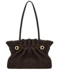 Ferragamo Suede Soft Shoulder Bag — Same as shown — Size One Size — Front View