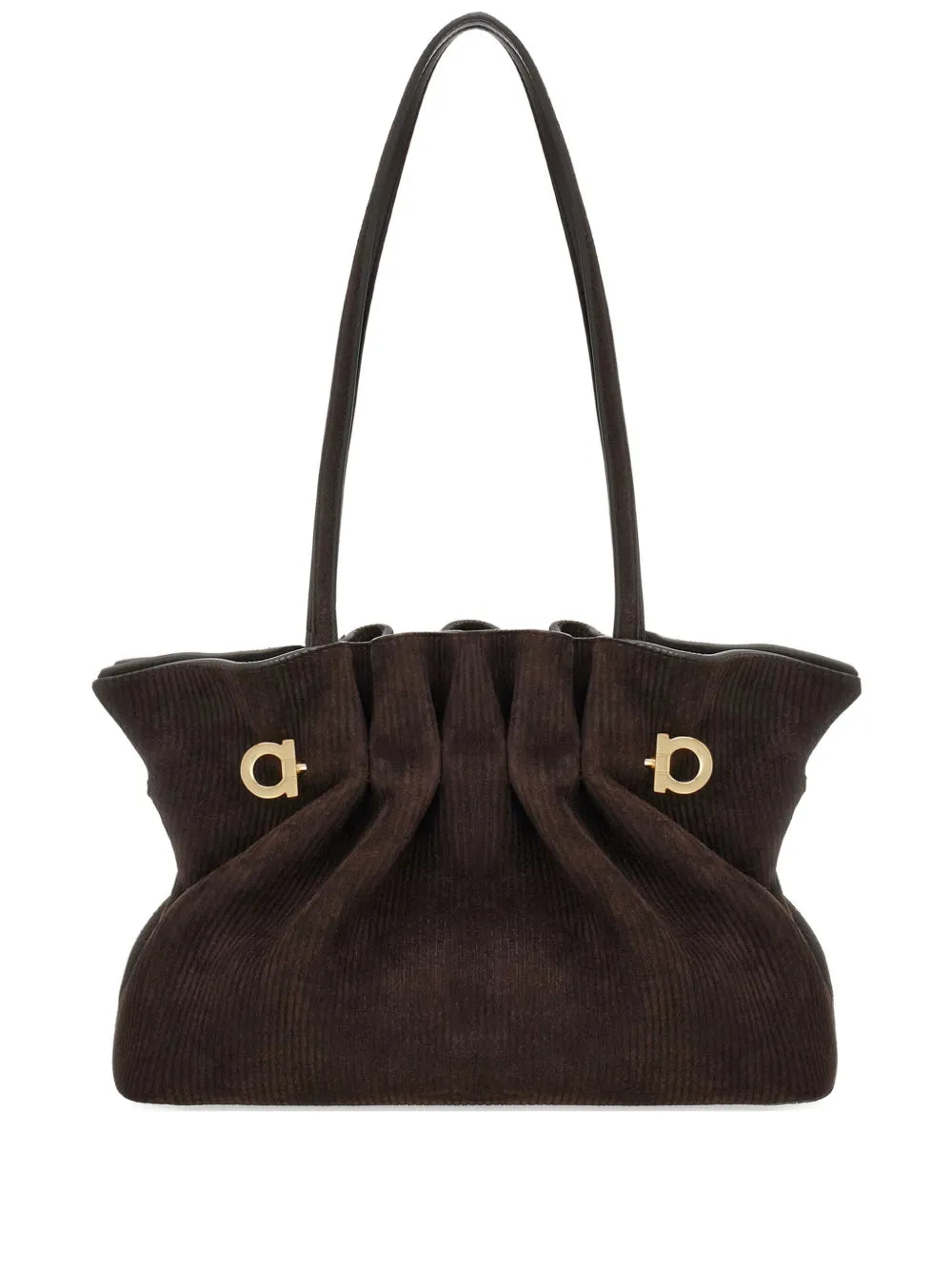 Ferragamo Suede Soft Shoulder Bag — Same as shown — Size One Size — Front View