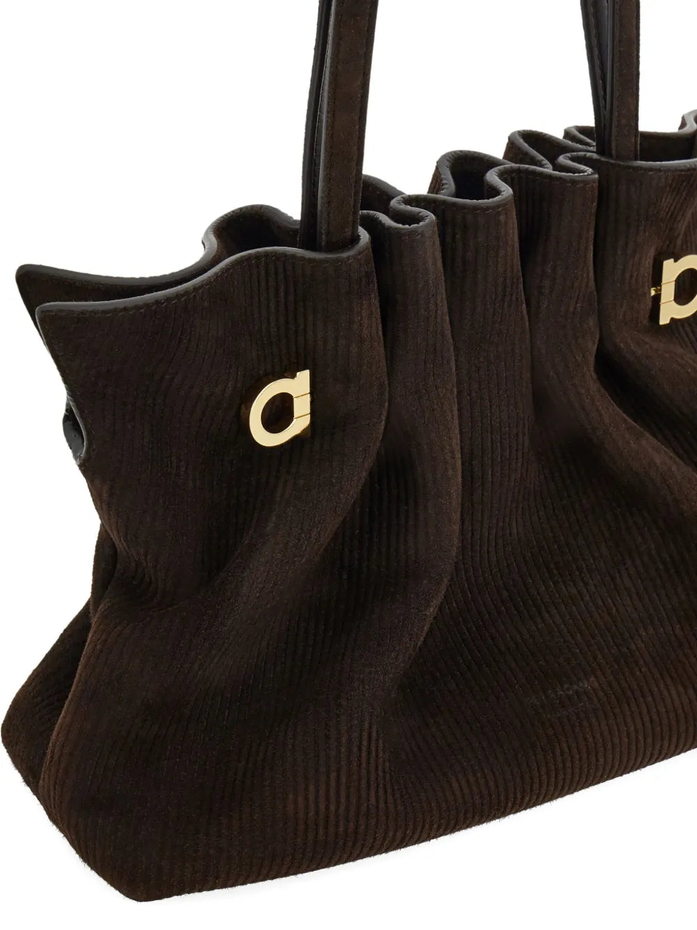 Ferragamo Suede Soft Shoulder Bag — Same as shown — Size One Size — Lifestyle View