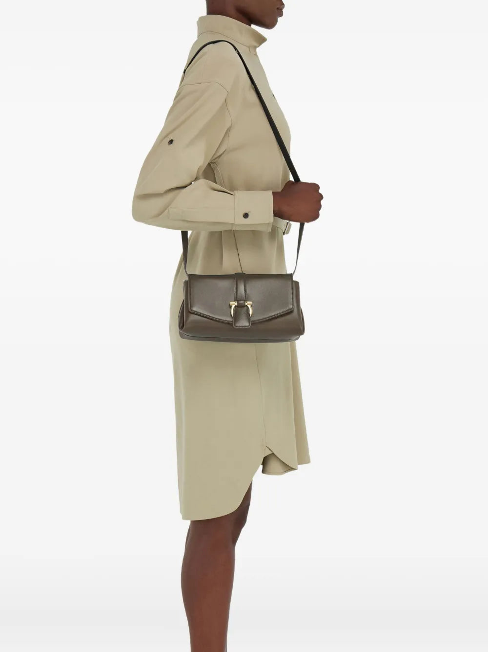 Ferragamo Front Flap Shoulder Bag — Same as shown — Size One Size — Side View