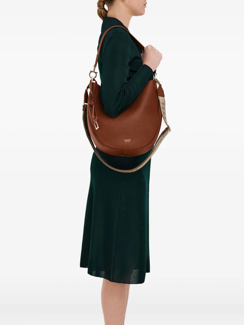 Ferragamo Leather Shoulder Bag — Same as shown — Size One Size — Side View