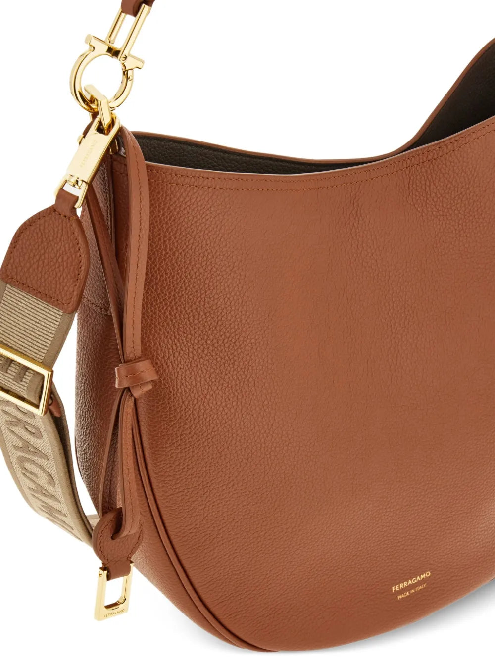 Ferragamo Leather Shoulder Bag — Same as shown — Size One Size — Detail View
