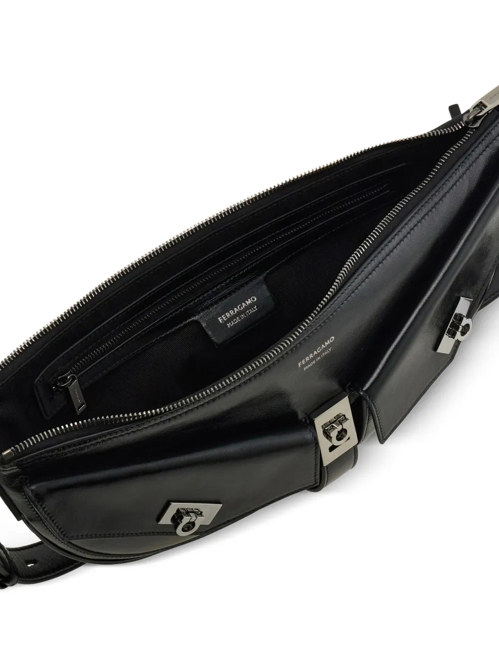 Ferragamo Small Gancio Embellished Curved Shoulder Bag — Same as shown — Size One Size — Detail View