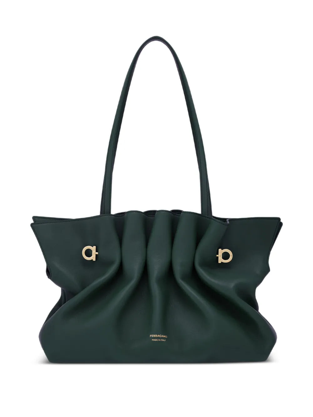 Ferragamo Soft Leather Shoulder Bag — Same as shown — Size One Size — Front View