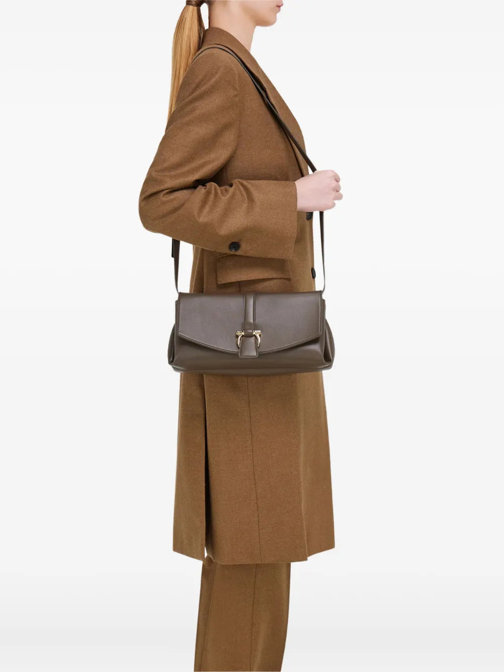 Ferragamo Leather Shoulder Bag — Same as shown — Size One Size — Back View