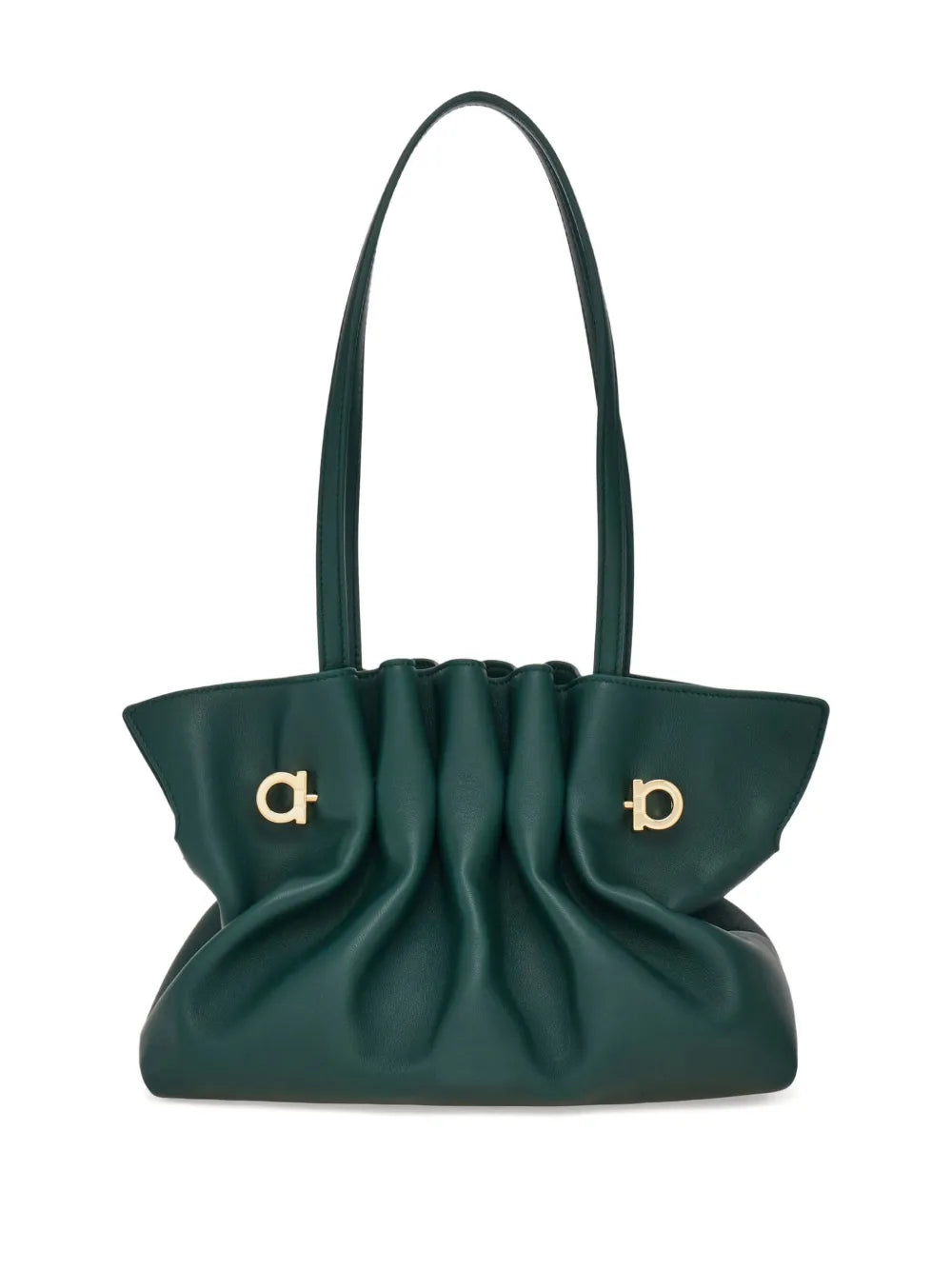 Ferragamo Soft Ruched Shoulder Bag — Same as shown — Size One Size — Top View