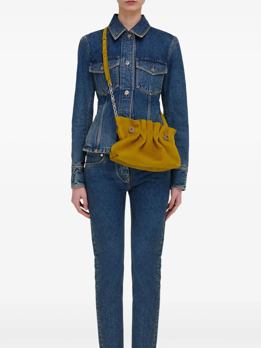 Ferragamo Suede Soft Shoulder Bag — Same as shown — Size One Size — Back View