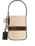 Chloe Logo Raffia Shoulder Bag — Same as shown — Size One Size — Front View