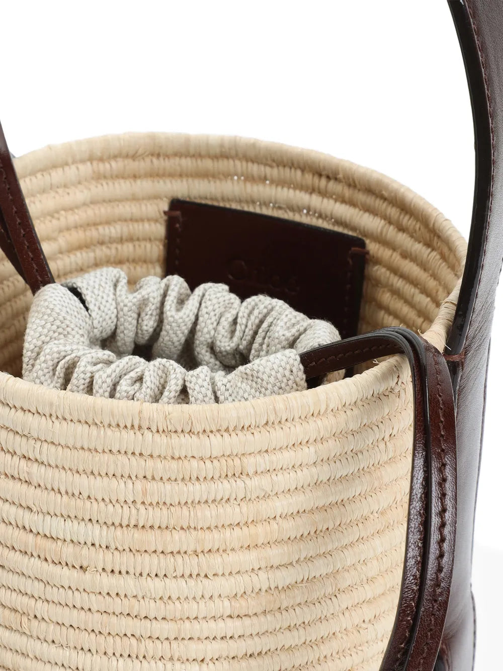 Chloe Logo Raffia Shoulder Bag — Same as shown — Size One Size — Back View