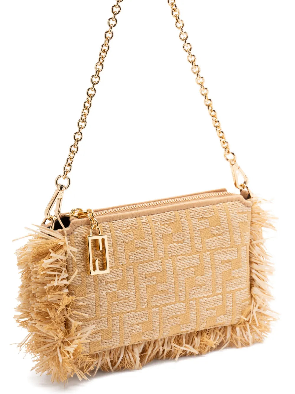 Fendi Baguette Fringe Detail Clutch Bag — Same as shown — Size One Size — Back View