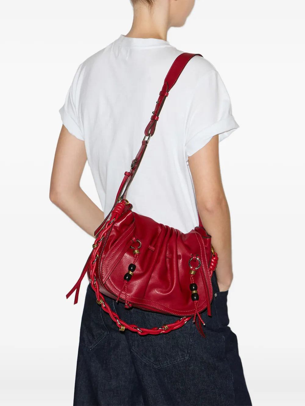Isabel Marant Bolton Pleated Drawstring Shoulder Bag — Same as shown — Size One Size — Side View