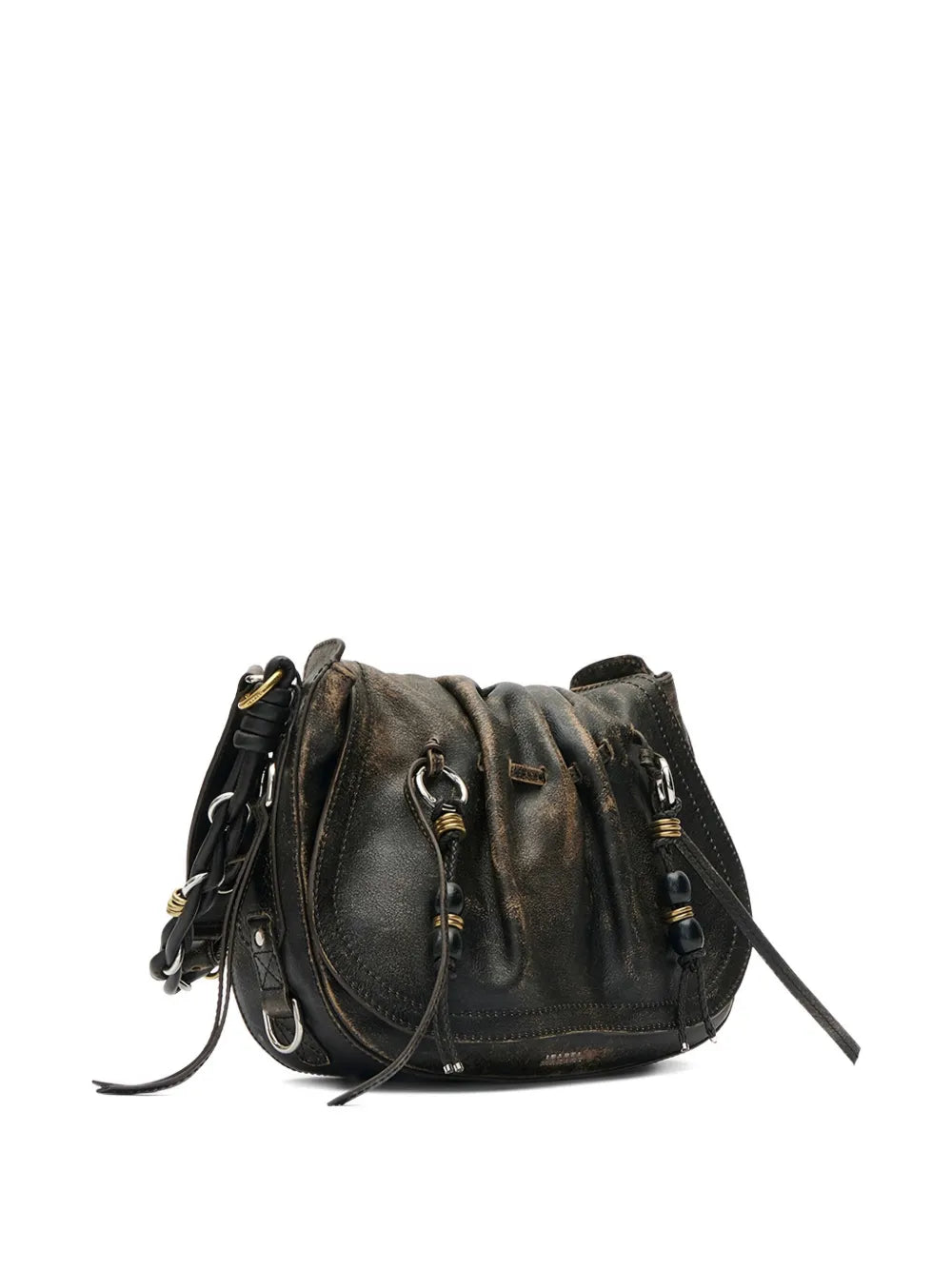 Isabel Marant Bolton Drawstring Leather Shoulder Bag — Same as shown — Size One Size — Top View