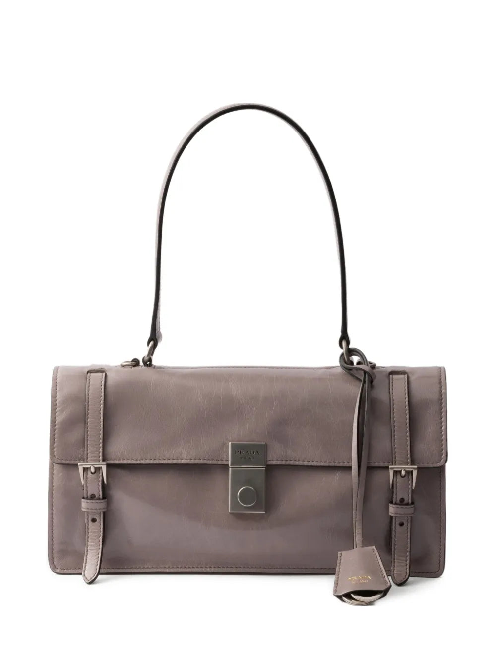 Prada Medium Leather Shoulder Bag — Same as shown — Size One Size — Front View