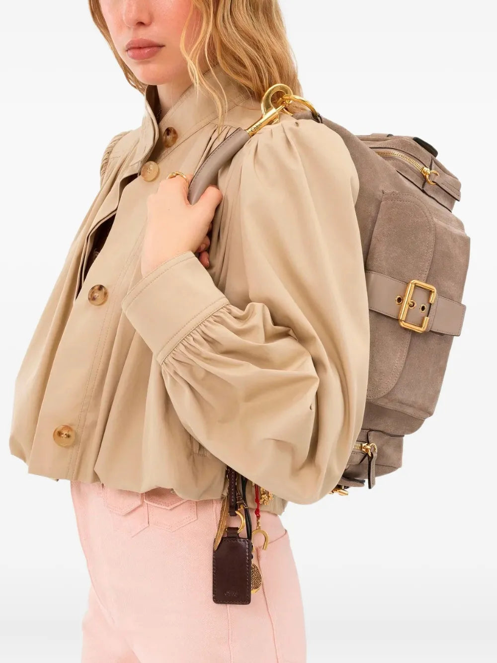 Chloe Suede Camera Bag — Same as shown — Size One Size — Side View