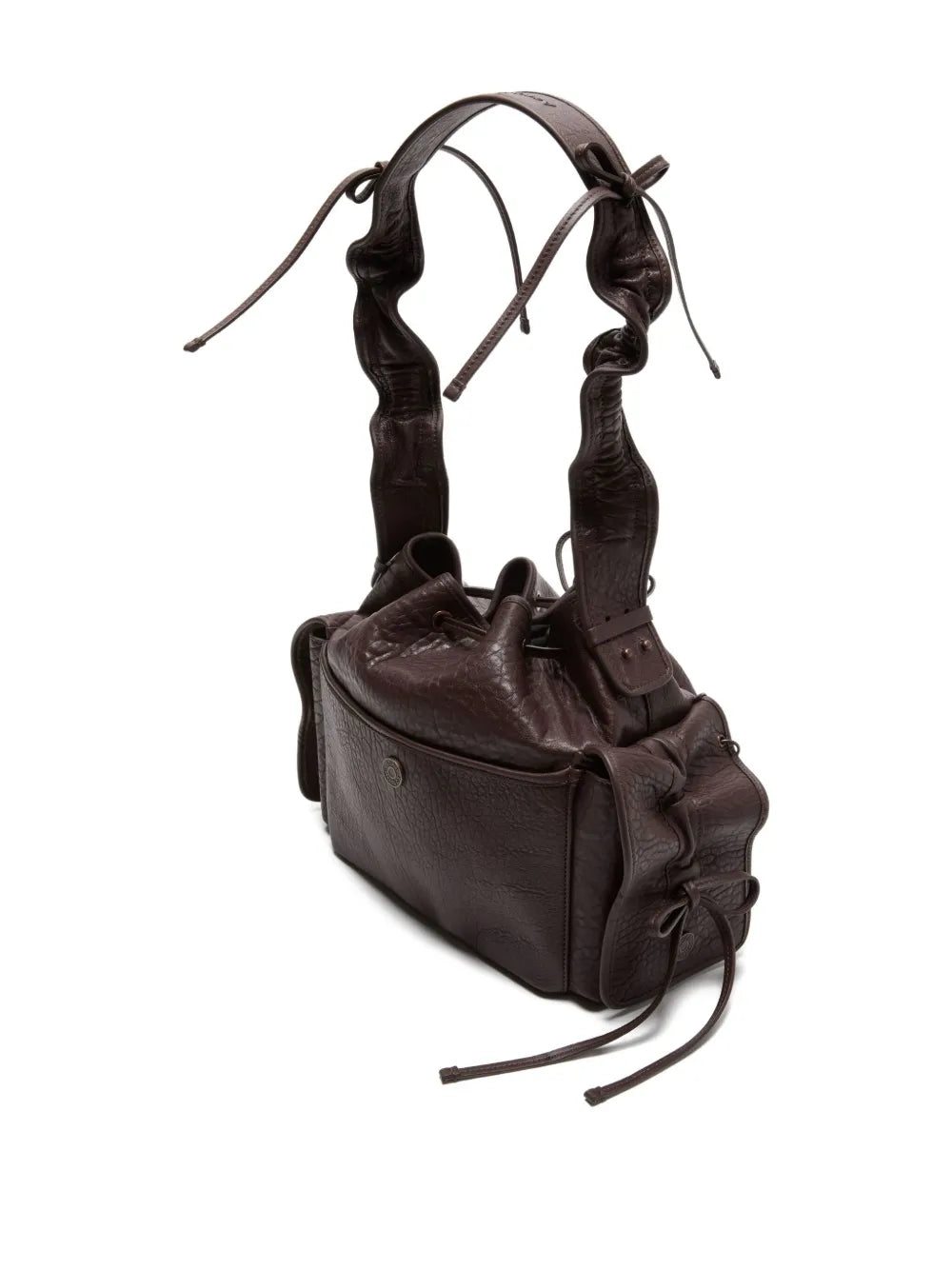Acne Studios Ruffled Drawstring Shoulder Bag — Same as shown — Size One Size — Back View