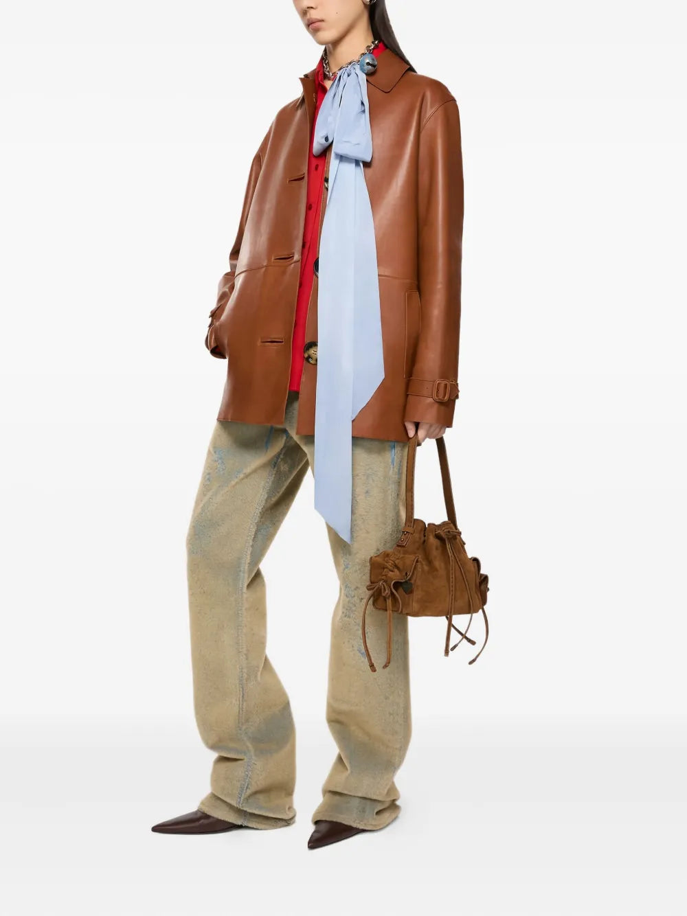 Acne Studios Mini Multipocket Suede Shoulder Bag — Same as shown — Size One Size — Side View