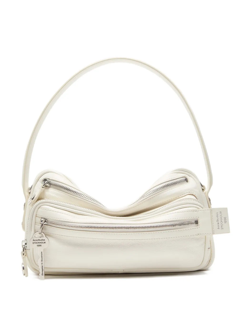 Acne Studios Triple Zip Leather Shoulder Bag — Same as shown — Size One Size — Front View