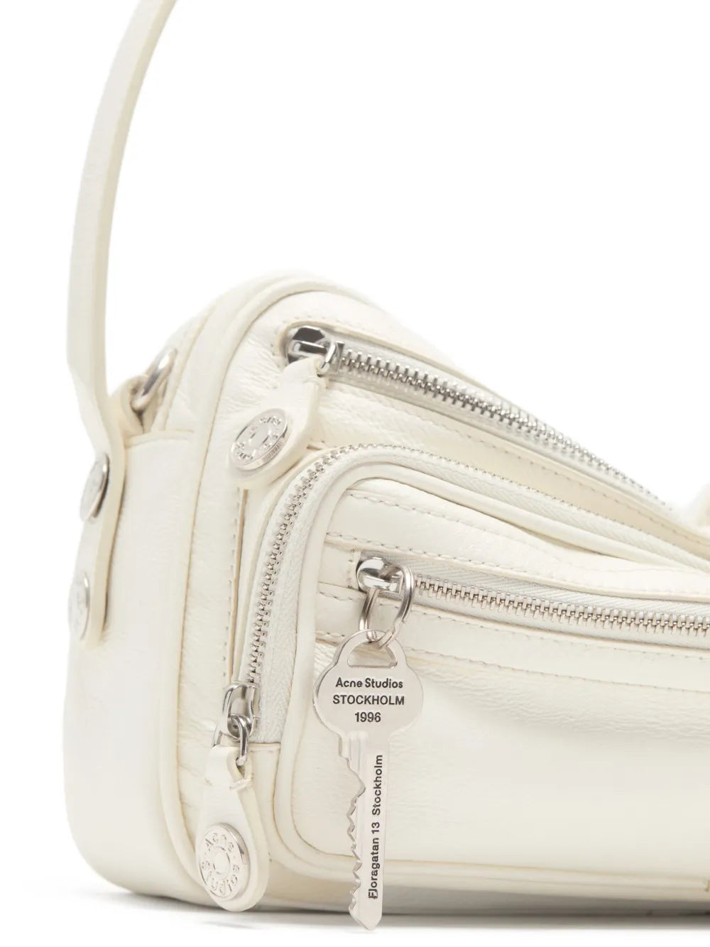 Acne Studios Triple Zip Leather Shoulder Bag — Same as shown — Size One Size — Top View